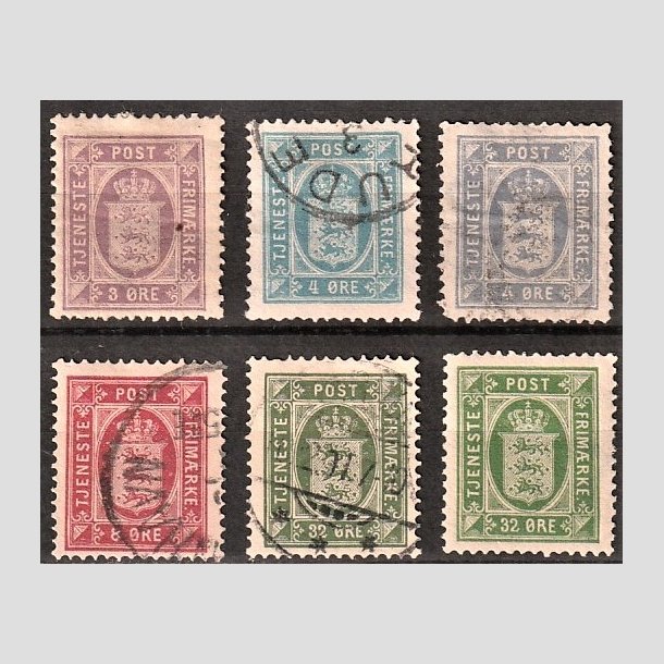 FRIMRKER DANMARK | 1875 - AFA 4-7a - Komplet serie 1875 reudgaver - Stemplet/Ubrugt