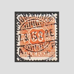 FRIMRKER DANMARK | 1914 - AFA 18 - 38 re orange Avisporto, vandmrke IV kors - Pragt Stemplet 