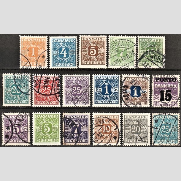 FRIMRKER DANMARK | 1921-30 - AFA 9-24 + 32 - Komplet st bogtryk - Stemplet/Ubrugt