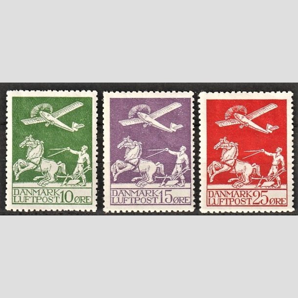 FRIMRKER DANMARK | 1925 - AFA 144,145,146 - Gl. Luftpost - Ubrugt