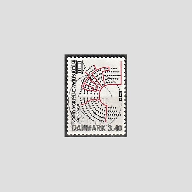 FRIMRKER DANMARK | 1989 - AFA 941 - Interparlamentarisk Union 100 r. - 3,40 Kr. flerfarvet - Lux Stemplet