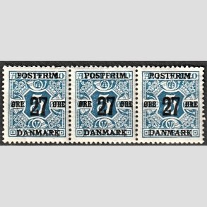 FRIMRKER DANMARK | 1918 - AFA 86 - 27 re/5 re bl provisorier i 3-stribe - Postfrisk