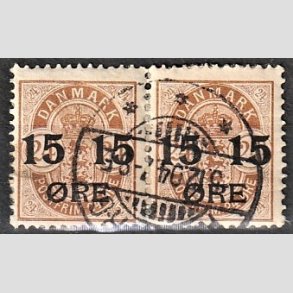 FRIMRKER DANMARK | 1904 - AFA 41 - 15/24 re brun provisorier i par - Stemplet