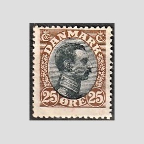 FRIMRKER DANMARK | 1918-20 - AFA 101 - Chr. X 25 re brun/sort - Ubrugt