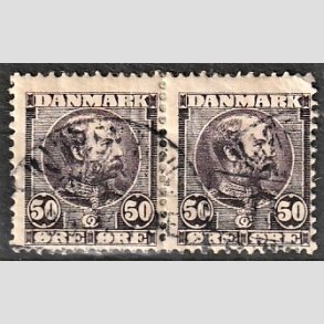 FRIMRKER DANMARK | 1904-05 - AFA 50 - Chr. IX 50 re lilla i par - Stemplet 