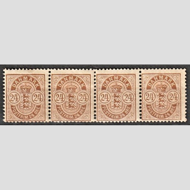 FRIMRKER DANMARK | 1901-02 - AFA 39 - 24 re brun i 4-stribe - Postfrisk