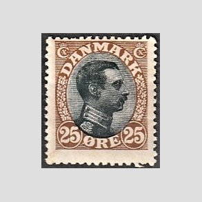 FRIMRKER DANMARK | 1918-20 - AFA 101 - Chr. X 25 re brun/sort - Ubrugt (nr postfrisk)