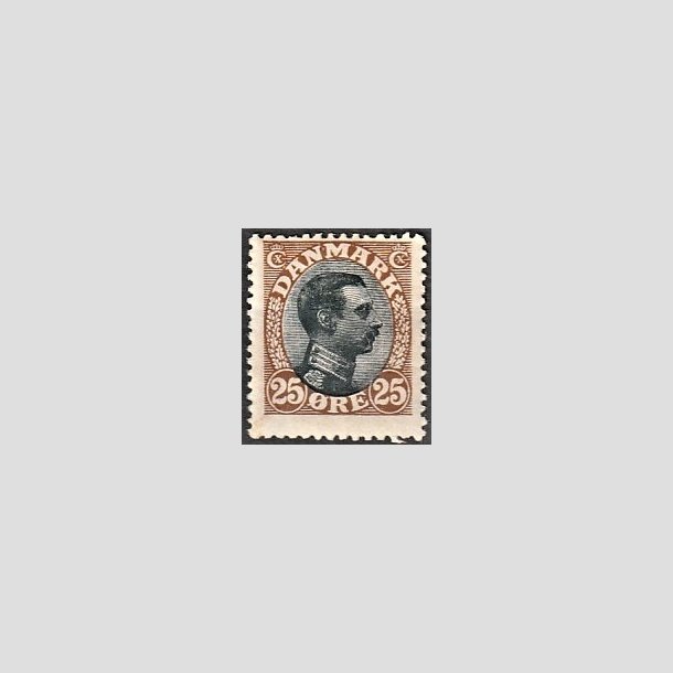 FRIMRKER DANMARK | 1918-20 - AFA 101 - Chr. X 25 re brun/sort - Ubrugt (nr postfrisk)