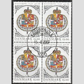 FRIMRKER DANMARK | 2006 - AFA 1465 - Roseborg Slot 400 r. - 13,00 Kr. Rigsvbnet i 4-blok - Pragt Stemplet