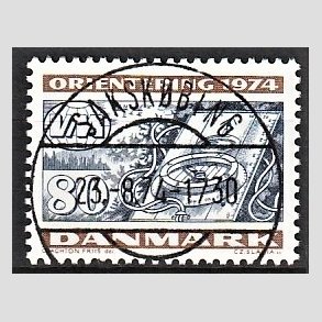 FRIM�RKER DANMARK | 1974 - AFA 576 - Orienteringsl�b WM - 80 �re flerfarvet - Pragt Stemplet