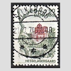 FRIM�RKER DANMARK | 1974 - AFA 569 - Landsdelsserie Fyn - 90 �re flerfarvet - Pragt Stemplet