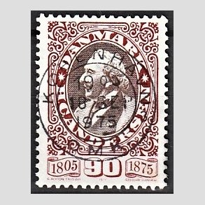 FRIM�RKER DANMARK | 1975 - AFA 595 - H.C Andersen - 90 �re r�d/brun - Pragt Stemplet