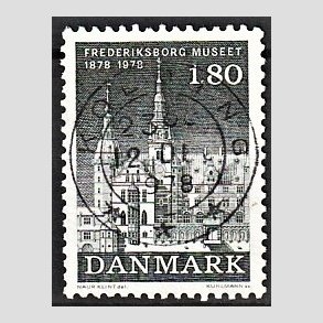 FRIM�RKER DANMARK | 1978 - AFA 657 - Frederiksborgmuseet 100 �r - 1,80 Kr. sortgr� - Pragt Stemplet