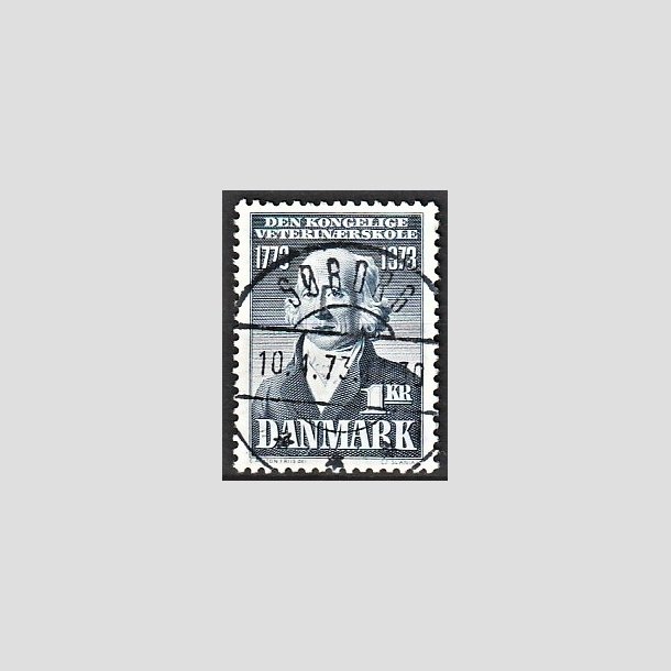 FRIMRKER DANMARK | 1973 - AFA 544 - Kgl. Veterinrskole 200 r - 1,00 Kr. bl - Pragt Stemplet