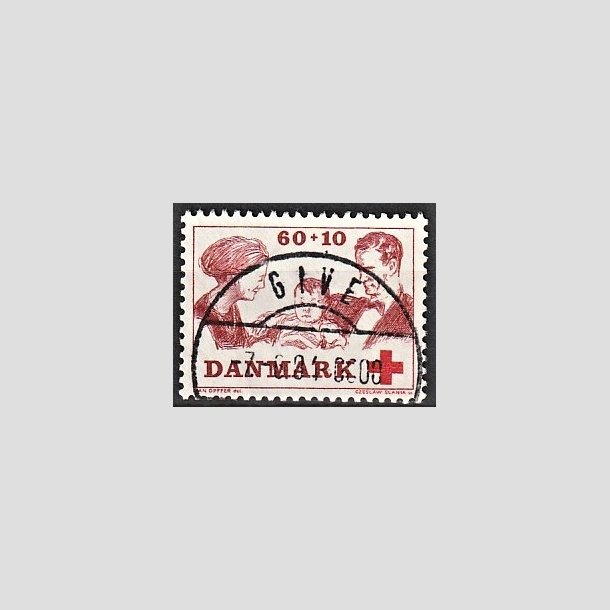 FRIMRKER DANMARK | 1969 - AFA 492 - Dansk Rde Kors velgrendhed - 60 + 10 re brunrd/rd - Pragt Stemplet Give