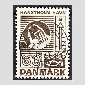 FRIM�RKER DANMARK | 1972 - AFA 535 - Trafiktekniske anl�g - 60 �re brun - Pragt Stemplet