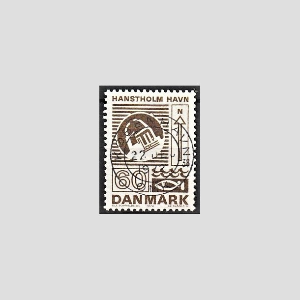 FRIMRKER DANMARK | 1972 - AFA 535 - Trafiktekniske anlg - 60 re brun - Pragt Stemplet