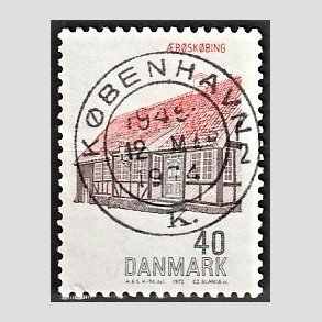 FRIM�RKER DANMARK | 1972 - AFA 538 - Dansk bygningskunst - 40 �re r�d/brun/sort - Pragt Stemplet