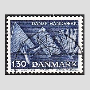 FRIM�RKER DANMARK | 1977 - AFA 643 - Dansk h�ndv�rk - 1,30 Kr. bl� - Pragt Stemplet