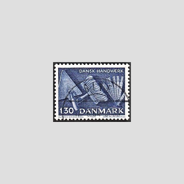 FRIMRKER DANMARK | 1977 - AFA 643 - Dansk hndvrk - 1,30 Kr. bl - Pragt Stemplet
