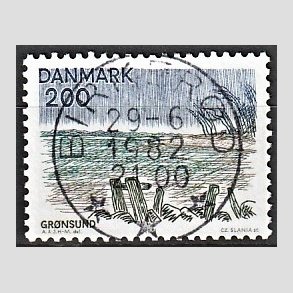 FRIM�RKER DANMARK | 1981 - AFA 733 - Sj�lland og �er - 200 �re flerfarvet - Pragt Stemplet