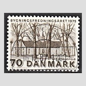 FRIM�RKER DANMARK | 1975 - AFA 591 - Bygningsfredning - 70 �re brun - Pragt Stemplet