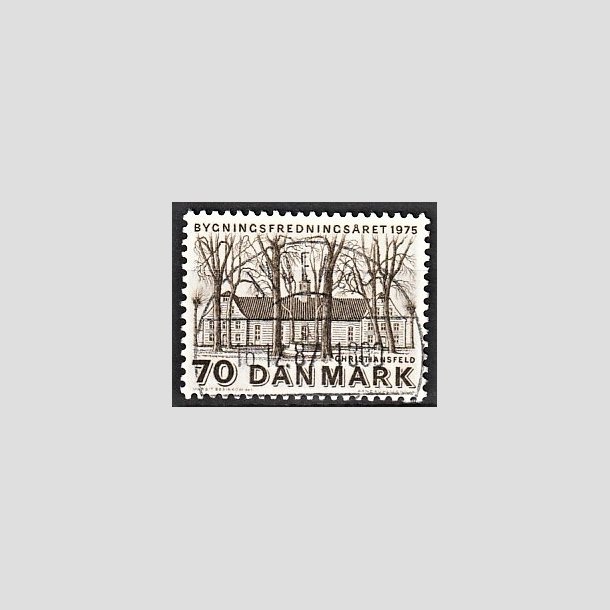 FRIMRKER DANMARK | 1975 - AFA 591 - Bygningsfredning - 70 re brun - Pragt Stemplet