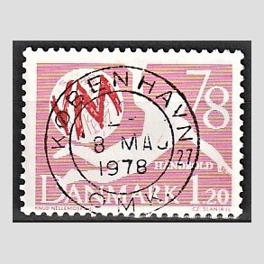 FRIM�RKER DANMARK | 1978 - AFA 651 - WM i h�ndbold - 1,20 Kr. r�d - Pragt Stemplet