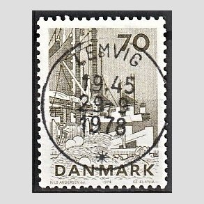 FRIM�RKER DANMARK | 1978 - AFA 664 - Dansk fiskeri - 70 �re olivengr�n - Pragt Stemplet Lemvig