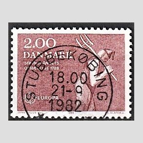 FRIM�RKER DANMARK | 1982 - AFA 747 - Europam�rker - 2,00 Kr. r�d - Pragt Stemplet Stubbek�bing