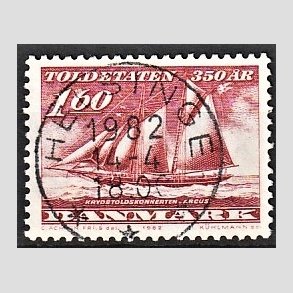 FRIM�RKER DANMARK | 1982 - AFA 744 - Toldetaten 350 �r - 1,60 Kr. r�d - Pragt Stemplet