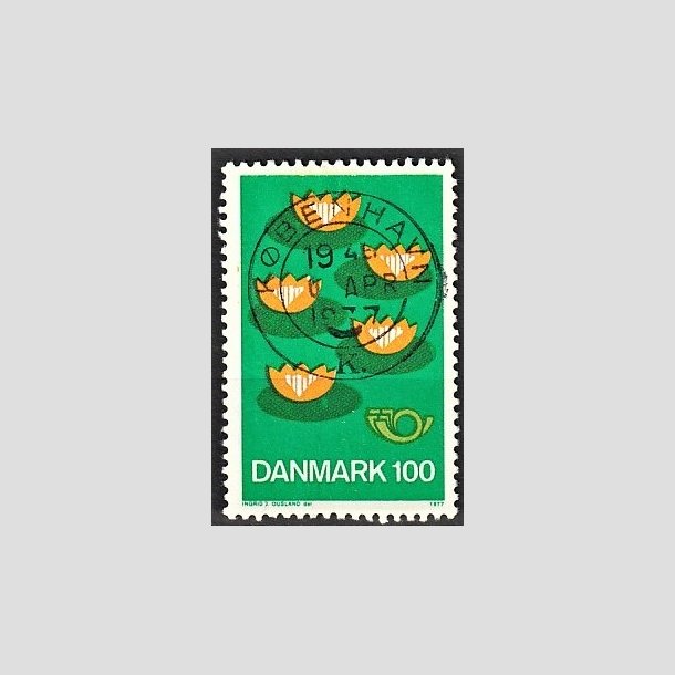 FRIMRKER DANMARK | 1977 - AFA 631 - Fllesnordisk udgave - 100 re grn/gul/mrk - Pragt Stemplet