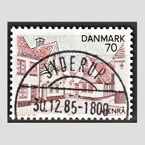 FRIM�RKER DANMARK | 1975 - AFA 597 - S�nderjylland - 70 �re r�d/brun/sort - Pragt Stemplet Jyderup