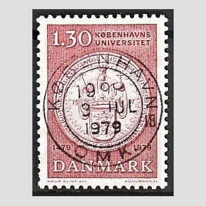 FRIM�RKER DANMARK | 1979 - AFA 673 - K�benhavns Universitet 500 �r - 1,30 Kr. r�d - Pragt Stemplet