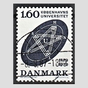 FRIM�RKER DANMARK | 1979 - AFA 674 - K�benhavns Universitet 500 �r - 1,60 Kr. bl� - Lux Stemplet