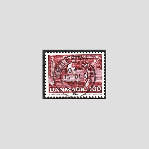 FRIMRKER DANMARK | 1977 - AFA 642 - Dansk hndvrk - 1,00 Kr. rd - Pragt Stemplet