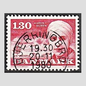 FRIM�RKER DANMARK | 1980 - AFA 695 - Europam�rker - 1,30 Kr. r�d - Pragt Stemplet Bjerringbro