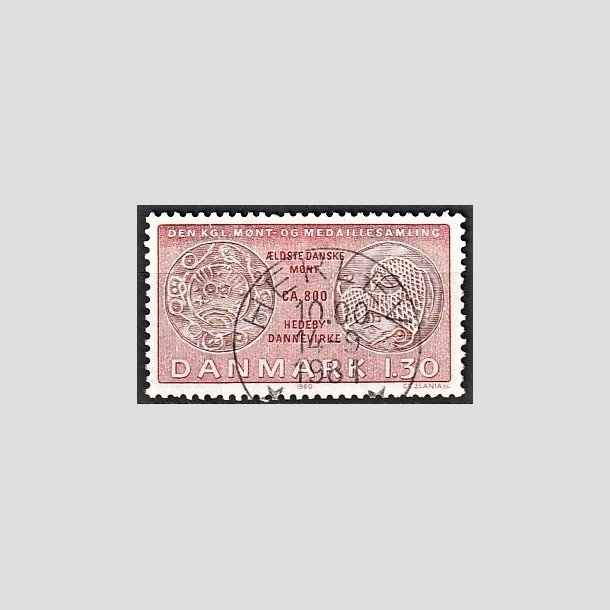 FRIMRKER DANMARK | 1980 - AFA 708 - Gamle danske mnter - 1,30 Kr. rd/rdbrun - Lux Stemplet