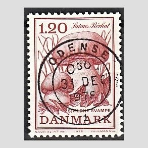 FRIM�RKER DANMARK | 1978 - AFA 670 - Sj�ldne svampe - 1,20 Kr. r�d - Pragt Stemplet