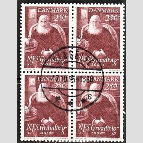 FRIMRKER DANMARK | 1983 - AFA 787 - N.F.S Grundtvigs - 2,50 Kr. rd i 4-blok - Pragt Stemplet