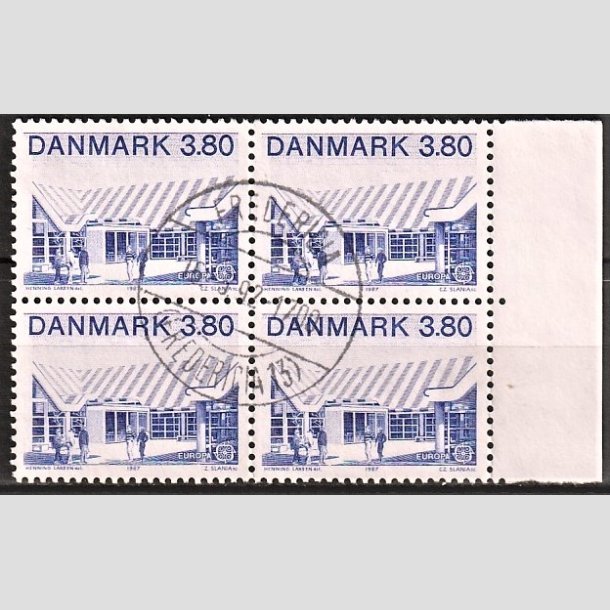 FRIMRKER DANMARK | 1987 - AFA 883 - Europamrker - 3,80 Kr. bl i 4-blok - Pragt Stemplet