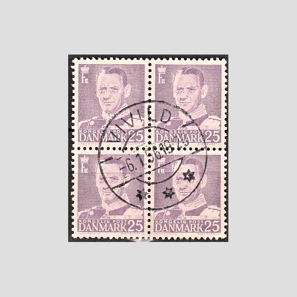 FRIMRKER DANMARK | 1955 - AFA 360 - Fr. IX 25 re lysviolet i 4-blok - Lux Stemplet