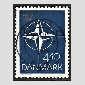 FRIM�RKER DANMARK | 1989 - AFA 934 - Danmark i NATO 40 �r. - 4,40 Kr. flerfarvet - Pragt Stemplet