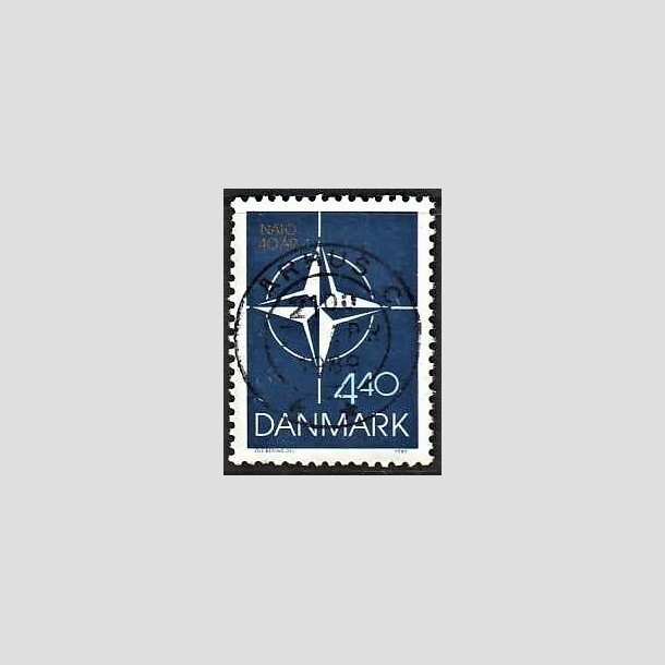 FRIMRKER DANMARK | 1989 - AFA 934 - Danmark i NATO 40 r. - 4,40 Kr. flerfarvet - Pragt Stemplet