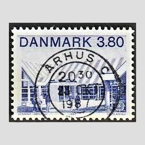 FRIM�RKER DANMARK | 1987 - AFA 883 - Europam�rker - 3,80 Kr. bl� - Pragt Stemplet