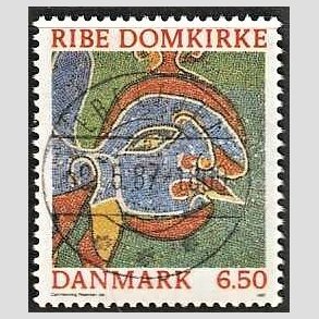 FRIM�RKER DANMARK | 1987 - AFA 881 - Ribe Domkirke - 6,50 Kr. flerfarvet - Pragt Stemplet