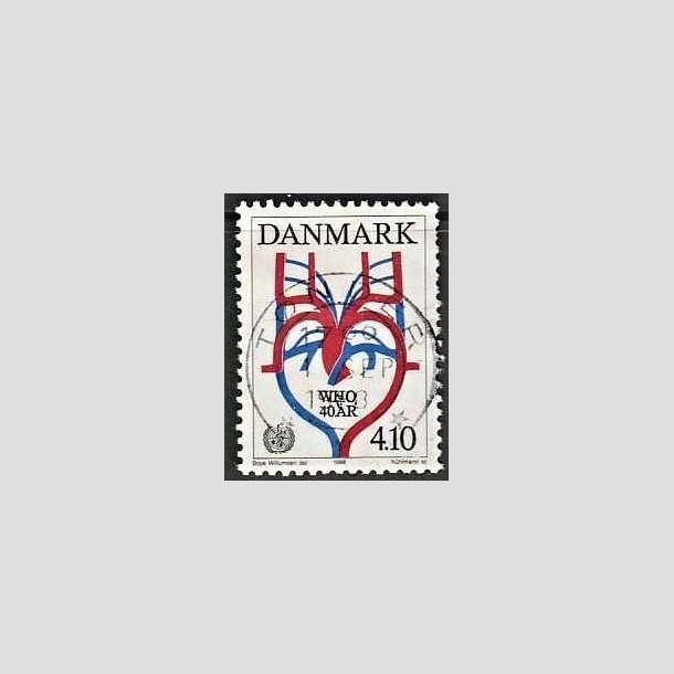 FRIMRKER DANMARK | 1988 - AFA 909 - WHO 40 r - 4,10 Kr. flerfarvet - Pragt Stemplet