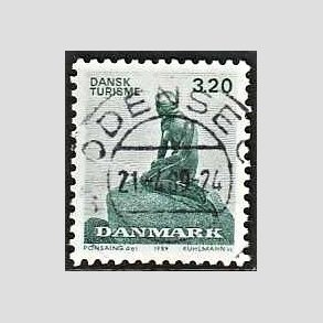 FRIM�RKER DANMARK | 1989 - AFA 932 - Dansk turisme i 100 �r - 3,20 Kr. gr�n - Pragt Stemplet