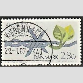 FRIM�RKER DANMARK | 1986 - AFA 850 - Amnesty International 25 �r - 2,80 Kr. flerfarvet - Pragt Stemplet