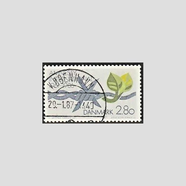 FRIMRKER DANMARK | 1986 - AFA 850 - Amnesty International 25 r - 2,80 Kr. flerfarvet - Pragt Stemplet